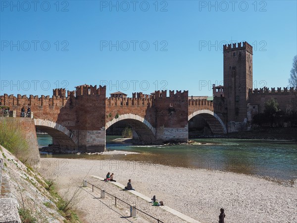 Castelvecchio Bridge aka Scaliger Bridge in Verona