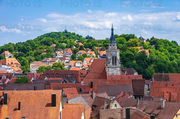 View from the Lower Castle Gate over the roofs and towers of the historic Old Town towards the east