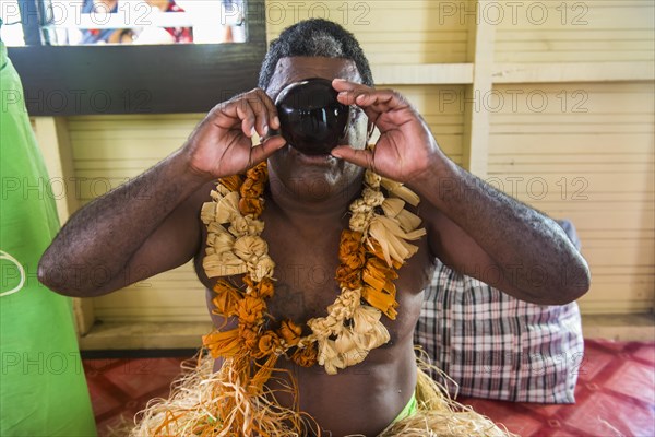 Man at Kava ceremony