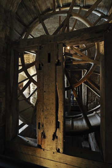 Tread wheel used to haul supplies up at the Mont Saint-Michel abbey