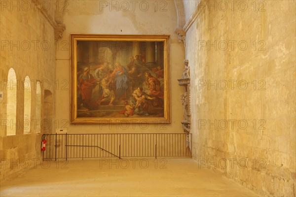 Painting Healing of the Blind by François Lemoyne in the Romanesque monastery Cloître St-Trophime