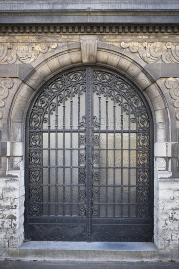 Old wrought iron door in the old town of Veurne