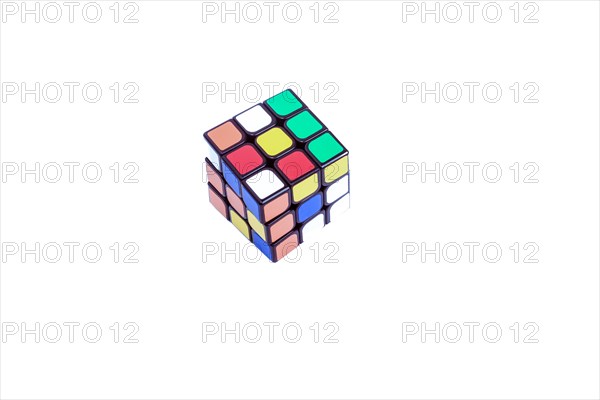 Colorful Rubik's Cube on white background