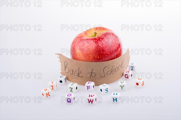 Back to school theme with a red apple