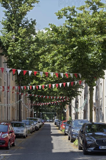 Street with garland of flags