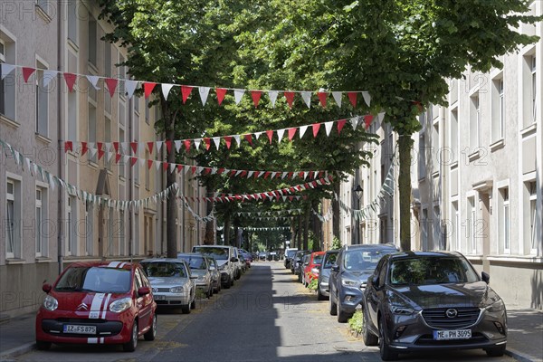 Street with garland of flags