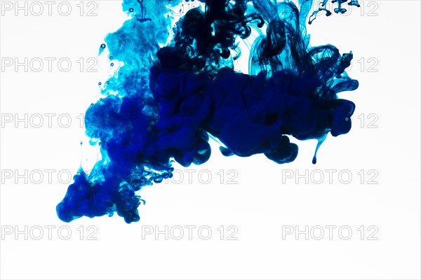 Rich blue colored ink droplet