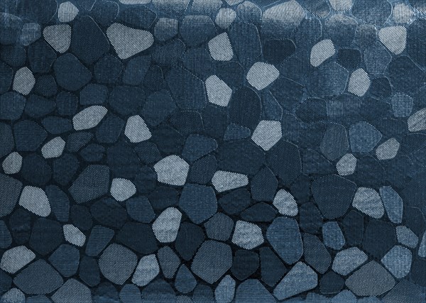 Abstract dark blue background. A sample with shiny particles or cells. Copy space