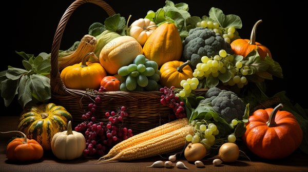 Collection of delicious ripe gourds