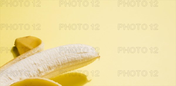 Close up organic banana with copy space