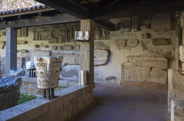 Ancient fragments of sculptures in the Grado Lapidarium