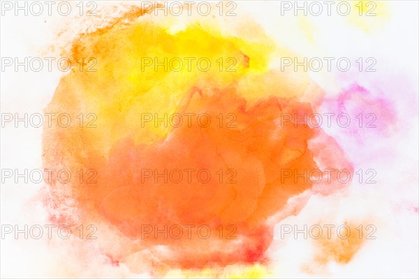 Yellow orange watercolor spills