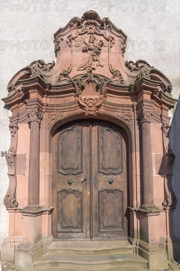 Entrance portal of the baroque pilgrimage church of St Landelin