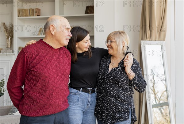 Medium shot grandparents woman