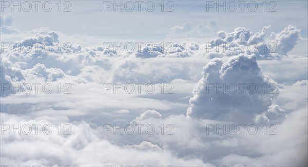 View over towering clouds