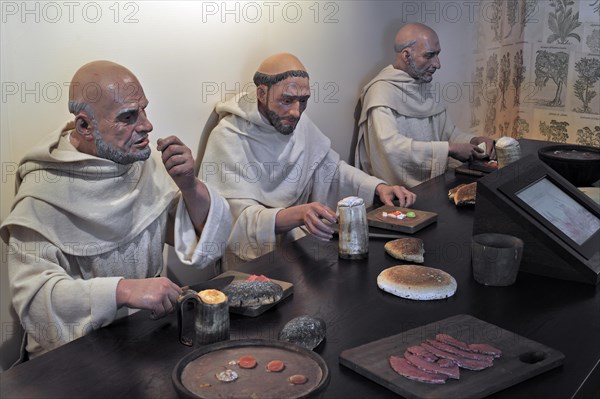 Dummies showing the life of the Cistercian Monks of the Our Lady of the Dunes abbey in the Ten Duinen museum at Koksijde