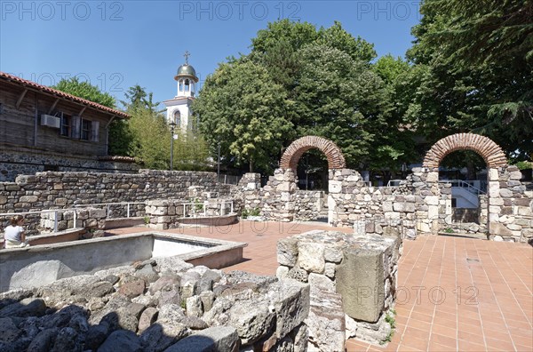 Artistic reconstruction of ancient buildings in the old town. Sozopol