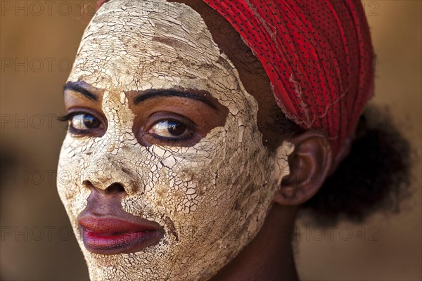 Woman with face mask