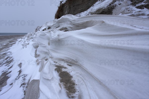 Wind-formed structures in the snow on the island of Minsener Oog