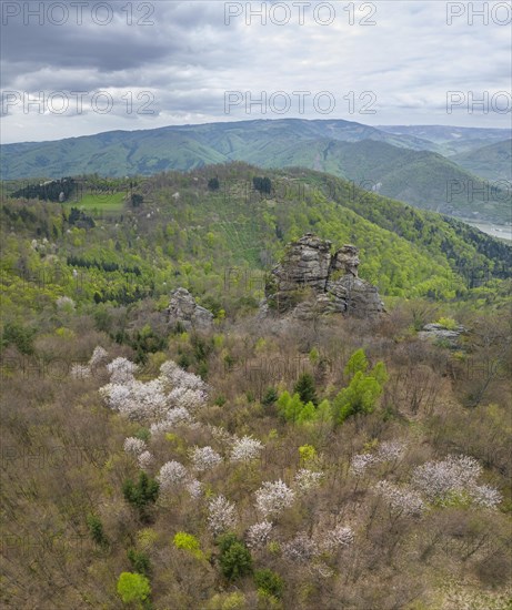 Drone footage climbing rock Hohe Stein