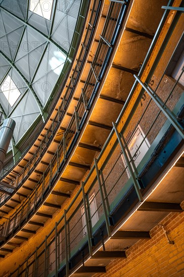 Historic interior architecture with the cells of the Koepelgevangenis