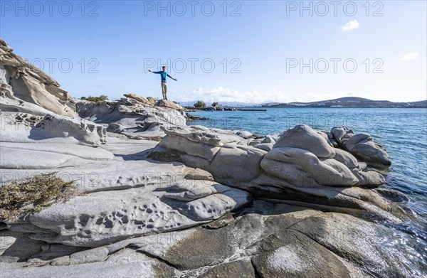 Rock formations on the coast with turquoise sea