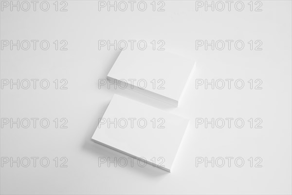 Two stacks blank business cards