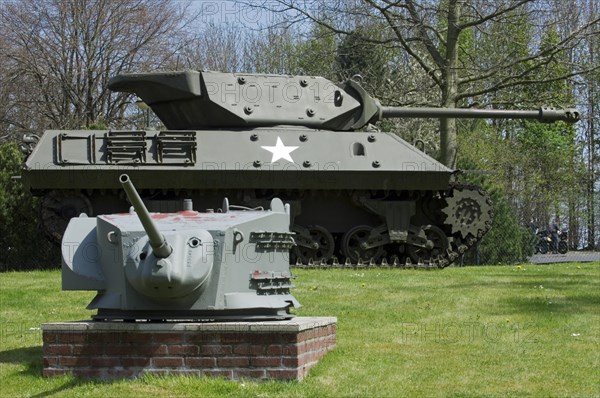 American M10 Wolverine tank destroyer from the Battle of the Bulge at the Bastogne Historical Center museum