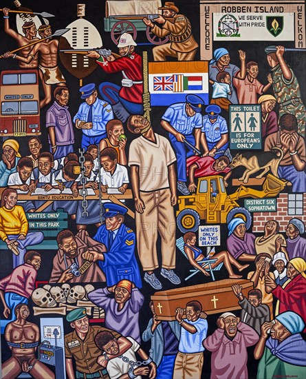 Artwork by artist Sipho Ndlovu on the history of South Africa