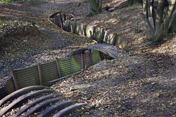 Trenches from World War One at the Sanctuary Wood Museum Hill 62 at Zillebeke