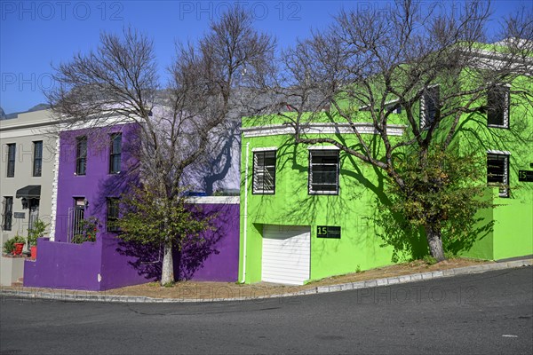 Colourful house facades in De Waal Street