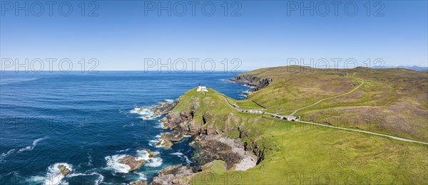 Aerial panorama of the lighthouse at Stoer Head
