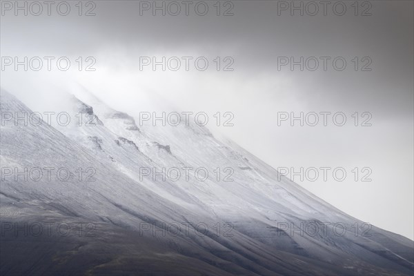 Fresh snow on mountain slopes