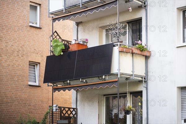Balcony power plant Solar panel on a balcony in Hilden
