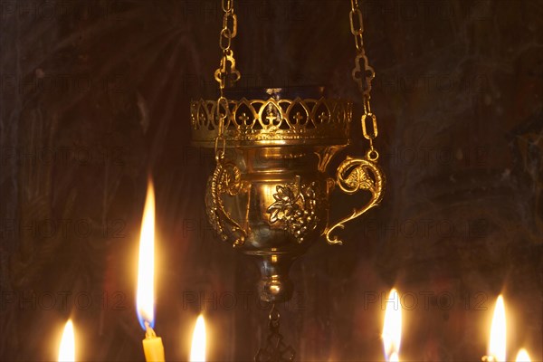Golden hanging incense burner
