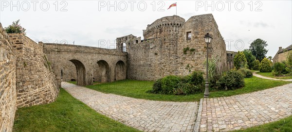 Ramparts at the medieval Dinan Castle along the River Rance in French Brittany