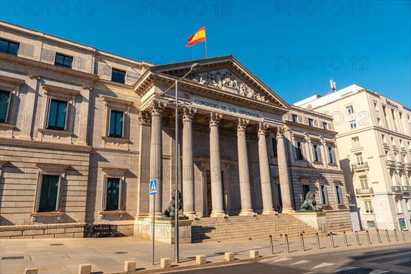 Madrid Congress of Deputies building without people