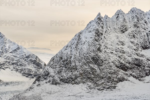 Rugged mountain peaks