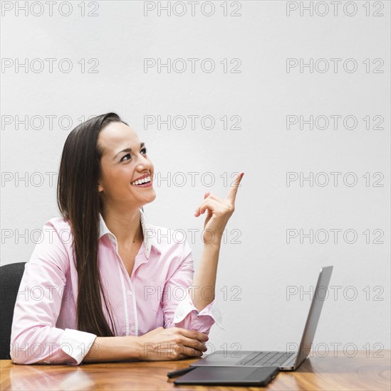 Business woman pointing something