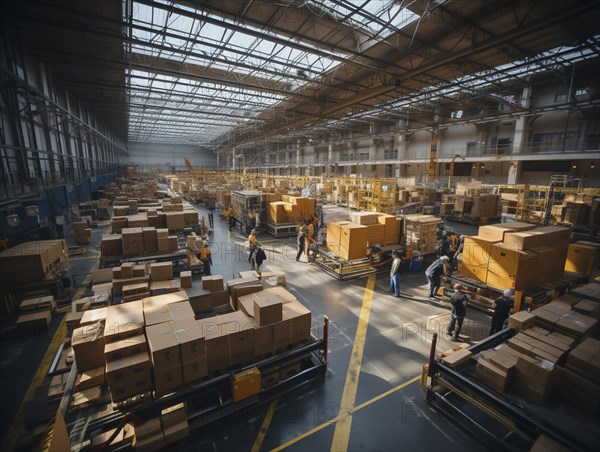 Postal packages in a warehouse