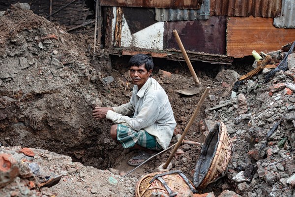 Construction workers resting on a building site