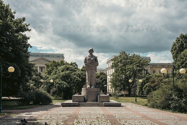 Wonderful view of monument to the battle trail from Lenino to Berlin