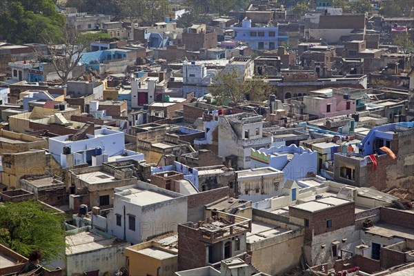 View over houses of the village Barsana