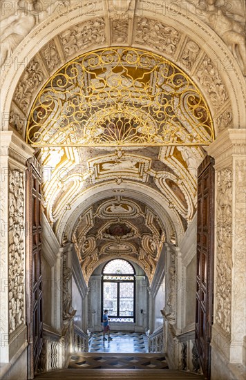 Magnificent staircase decorated with frescoes