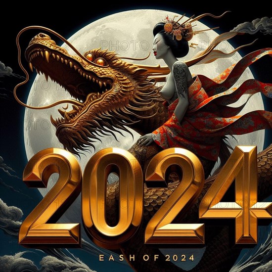 Happy Chinese new year 2024 poster card