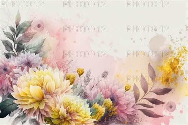 A spring background with pastel-coloured flowers is a natural work of art that shows the beauty and joy of the season. The soft colour palette