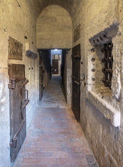 Prison corridor with prison cells