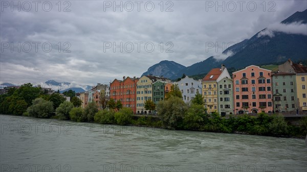 Row of houses on the Inn in the centre of Innsbruck