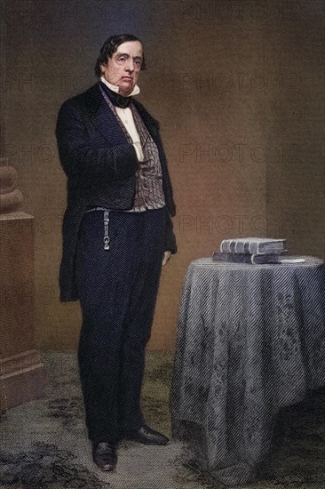 Lewis Cass (born 9 October 1782 in Exeter, New Hampshire, died 17 June 1866 in Detroit, Michigan) was an American officer and politician, after a painting by Alonzo Chappel (1828-1878), Historic, digitally restored reproduction from a 19th century original
