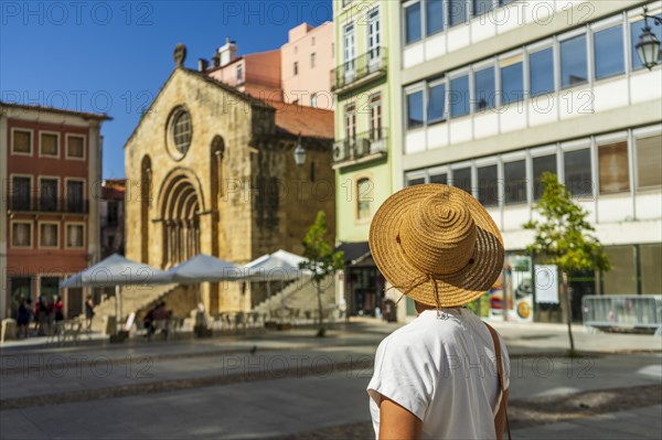 Woman sightseeing beautiful town, Coimbra, Portugal, Europe